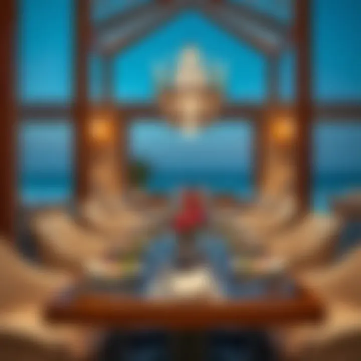 Elegant dining setup at one of the resort's gourmet restaurants