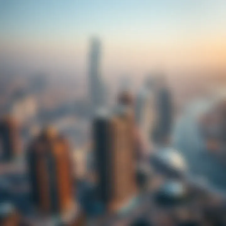 Dubai Skyline with Ocean Star Developments Aerial view of Dubai's skyline highlighting Ocean Star Construction LLC projects