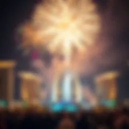 Celebration of UAE National Day with fireworks display