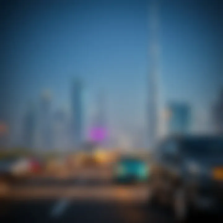 Dubai skyline showcasing parking areas