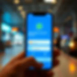 SMS parking fee payment interface on a smartphone