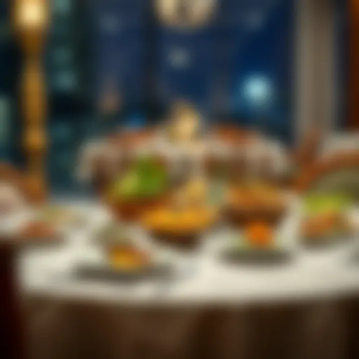 Iftar Table with Diverse Dishes Traditional iftar table set up with diverse dishes