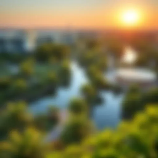 A lush landscape view of Ras Al Khor Green Park showcasing its sustainable design.