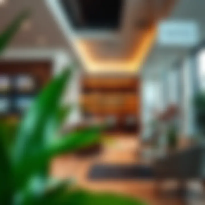Interior of a Real Estate Agency Interior of a real estate agency showcasing property listings