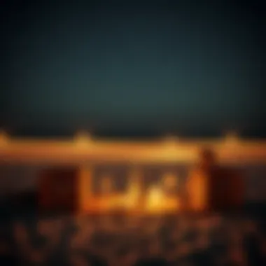 A picturesque beach picnic setup under the stars in Dubai