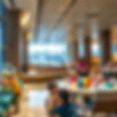 Interactive space designed for family enjoyment Family-friendly area with activities for children