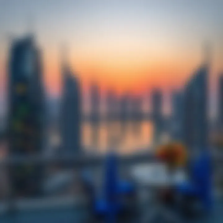 Sunset Serenity at Dubai Marina Romantic sunset view over Dubai Marina