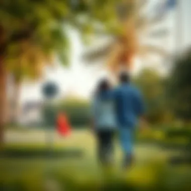 A Walk Through Tranquility Couples enjoying a stroll in a serene park