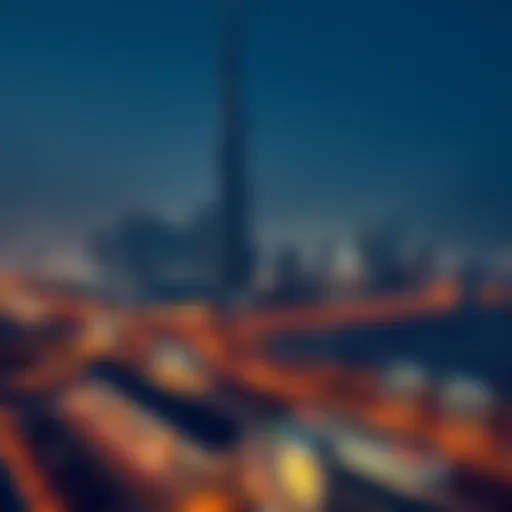 Aerial view of Dubai's skyline with fuel stations visible