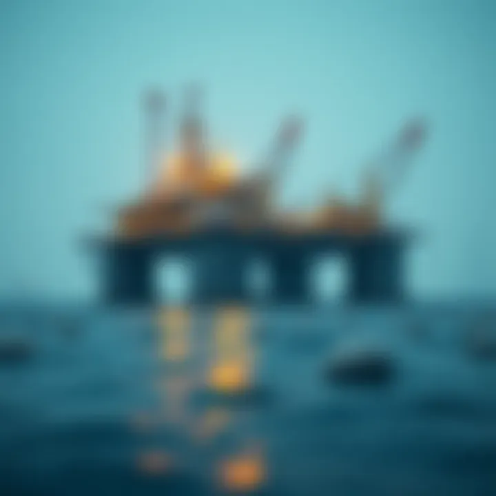 Oil Rigs in the Persian Gulf Oil rigs in the Persian Gulf representing geopolitical factors