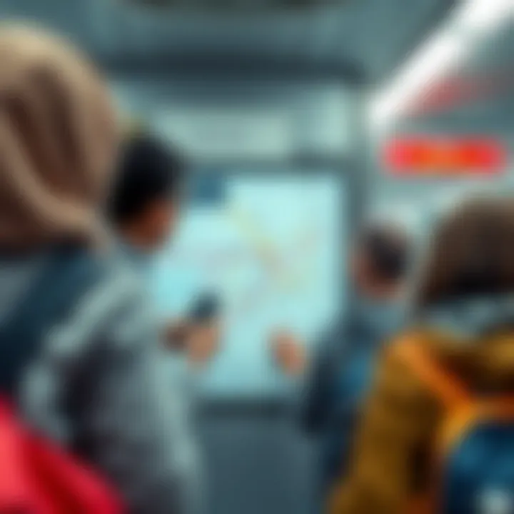 Planning Your Journey with the Metro Map Commuters planning their route using the metro map
