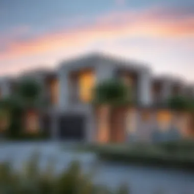 A serene lifestyle scene in a residential area of Dubai