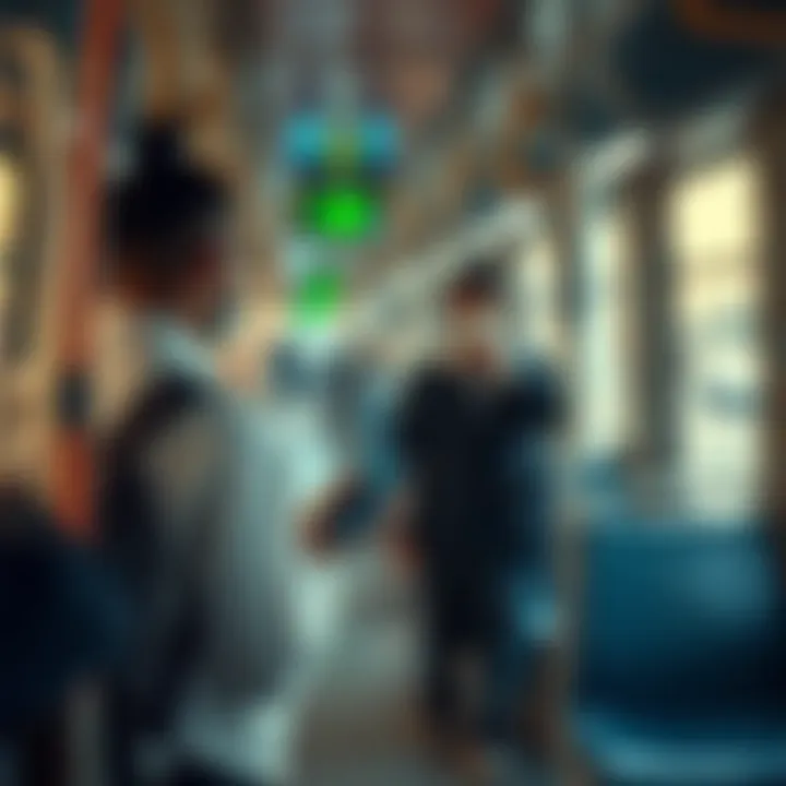 Seamless Transportation with the Nol Card User interacting with various modes of transport using the Nol card