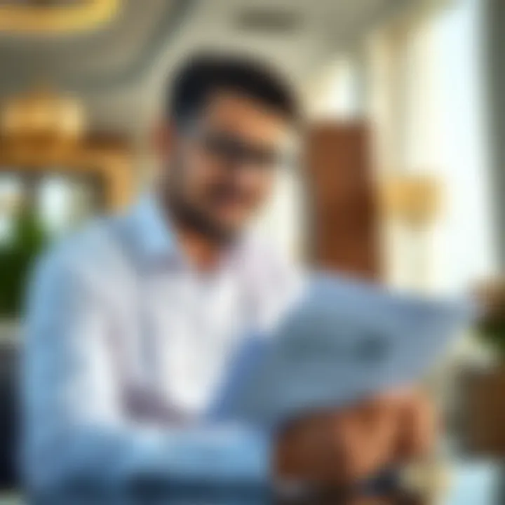 Expatriate reviewing visa documents