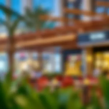Outdoor dining area at Yas Mall