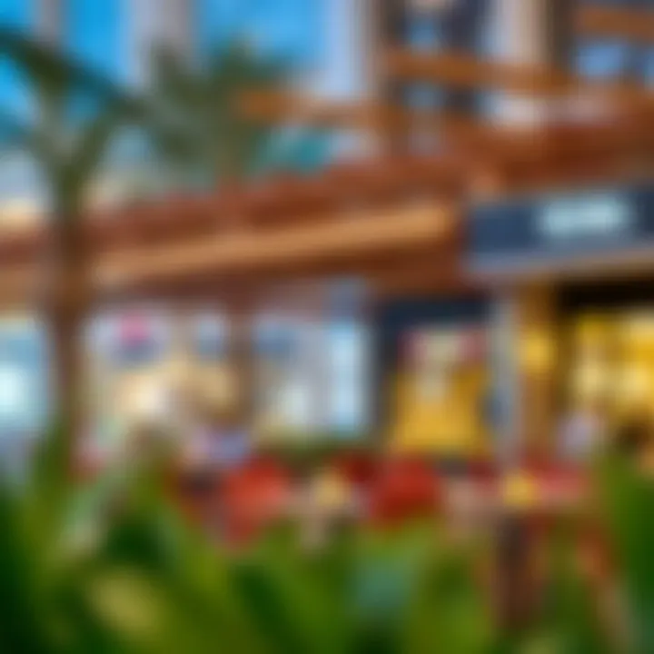 Outdoor dining area at Yas Mall