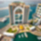 Aerial view of Yas Waterfront showcasing luxury properties and scenic views